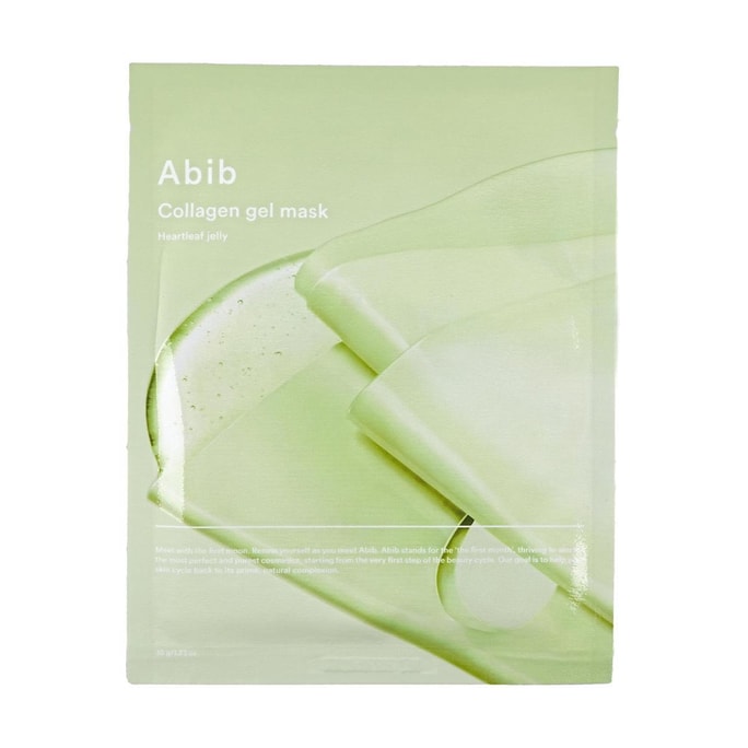 韩国ABIB阿彼芙 鱼腥草积雪草镇定胶原蛋白凝胶面膜 10片入 补水锁水保湿 收毛孔控油 修护舒缓 敏感肌