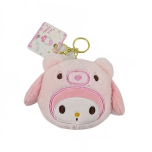 Cute Teddy Bear Plush Coin Purse Student Wallet Organizer Keychain Pendant Pink 1pc