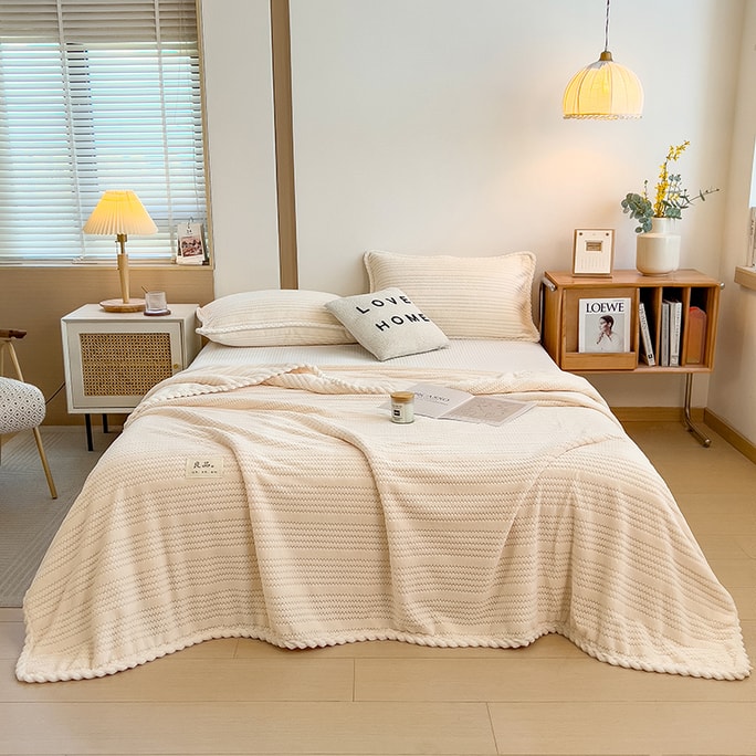 Lullabuy 良A類提花絨多功能毛毯 150x200cm 白色