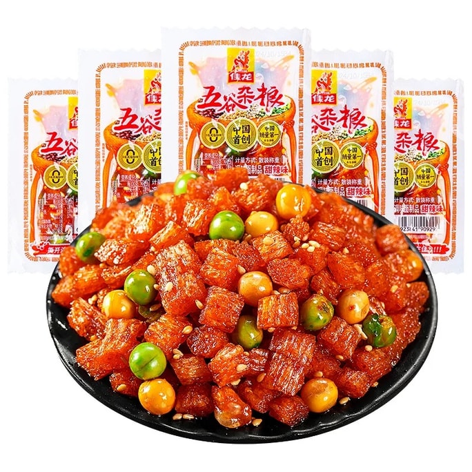 佳龙 五谷杂粮 辣条小零食面筋 麻辣 甜辣味混装 网红爆款小吃18g*6包
