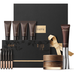 谷雨 美国直邮 山参紧致护肤七件套 - 30g山参胶原霜+15g山参EMS电动眼霜+45ml 山参次抛精华+ 7g山参胶原霜*4支 抗皱淡纹紧致 保湿滋润修护