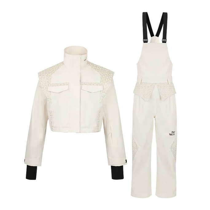 【中國直郵】 ISEEMIGGA 【白金小香風】新款滑雪服單板雙板修身女滑雪服套裝冬 白色S