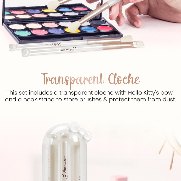 アメリカンインプレッション ドレッシングテーブル ハローキティ かわいいアイコン 6ピース ソフトブリッスル メイクブラシセット (ホワイト) 8