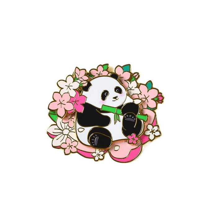 【中国直邮】 快乐熊猫 成都大熊猫基地官方 四季金属冰箱贴文创 春回 64*51mm