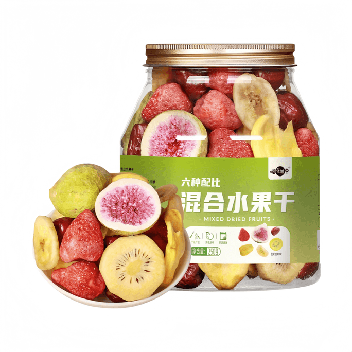 【中国直邮】 喵在其中 混合水果脆片即食混合冻干什锦 250g*1罐