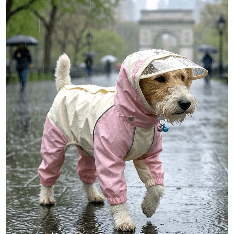 Pink Dog Raincoat L 4-Leg Waterproof Jacket 14-20Lbs Small Medium