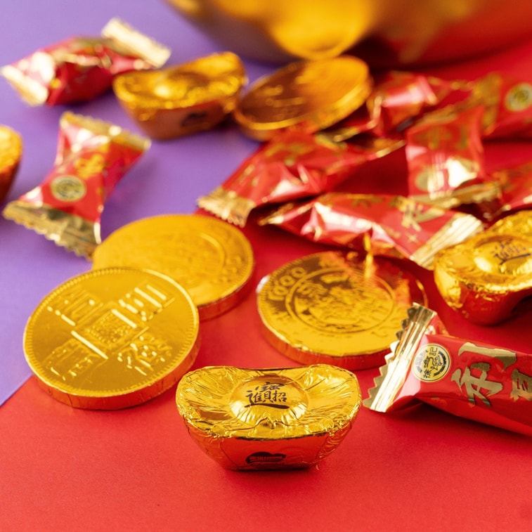 徐福记 招财进宝金元宝礼盒 金币巧克力+元宝巧克力+荔枝利是糖 200g【寓意财源滚滚 送礼必备】 5
