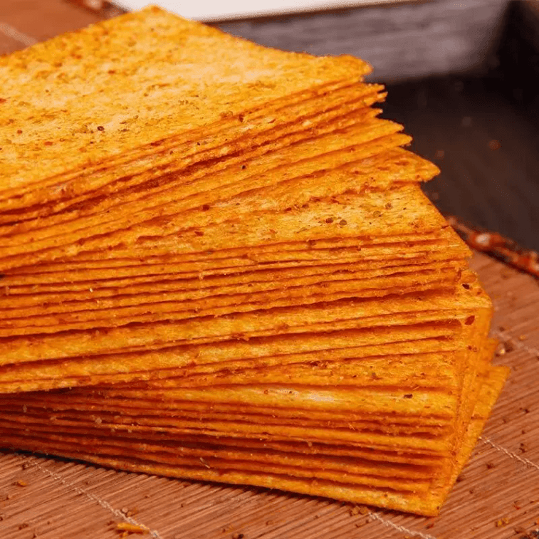 Laughing Spicy Indian Flying Pancake Spicy Strips Dry Spicy Slices Hard Crispy Large Spicy Slices Vintage Childhood Nostalgic Leisure Snacks 14g * 10 packs 4