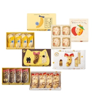 [일본에서 온 다이렉트 메일] 일본의 다년생 기념품 1위 TOKYO BANANA 한정판 4가지 맛 세트, 작은 박스 세트, 총 16개, 레몬이 검은 고양이 초콜릿으로 대체되었습니다.