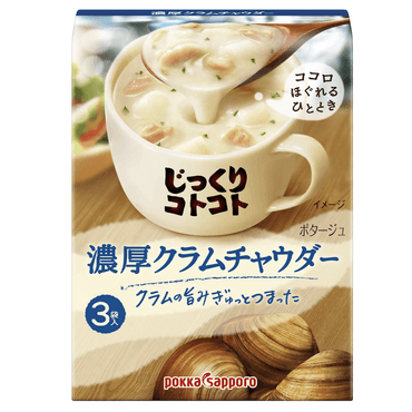 DHL直发【日本直邮】日本POKKA SAPPORO 浓厚蛤蜊奶油浓汤速溶汤 3包入