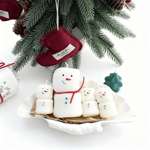 【New Year Gift - Snowman Scented Candle Set】 - Desktop Decor, New Year Gift  2pcs/Box (1 Large + 1 Small)