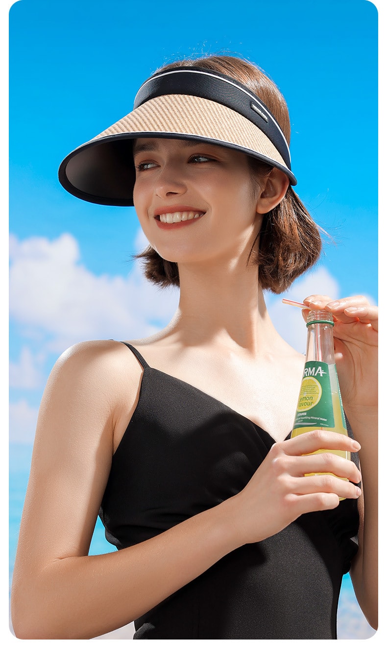 【赠品】GoloveJoy 女士拉菲草帽 卡其色一顶 夏季户外遮阳 大帽檐防晒 轻薄透气