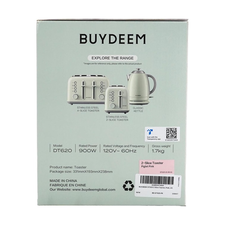 2スライス ティール ステンレススチール トースター DT620 ピンク 4