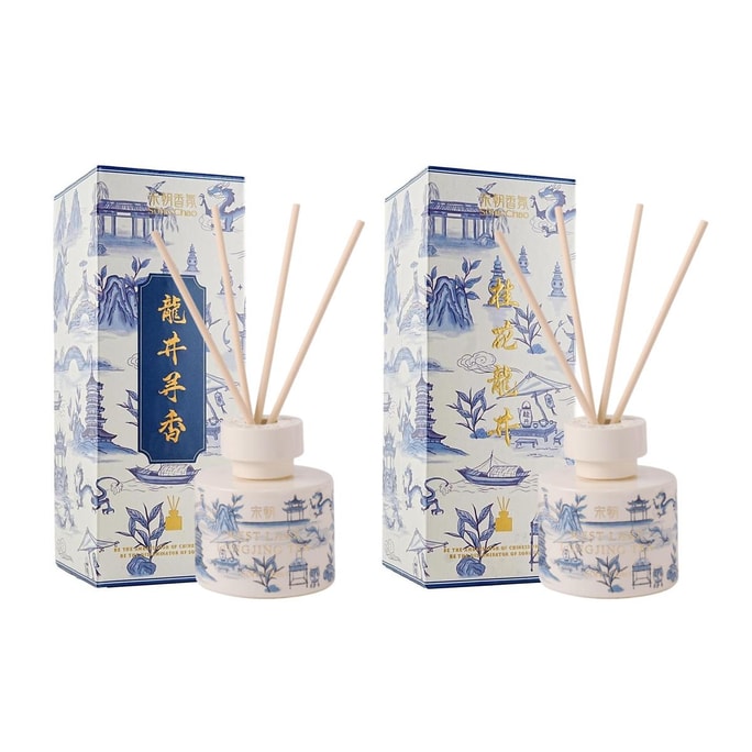 Flameless Aroma Diffuser Blue and White Porcelain Fragrance Natural Soy Wax Aromatic Healing West Lake Longjing 120ml