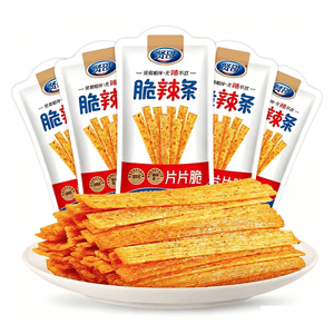 賢哥 【巨脆巨香 過癮】辣條 片片脆 小脆片條 辣片 麵筋 14g*5包 豆製品 香辣脆爽 解饞辣味小吃
