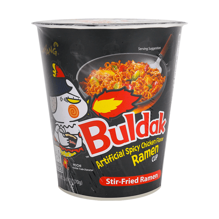 Buldax Korean Buldak Noodles Chicken Flavor Cup Ramen, 2 Hot Spicy*2 & Spicy ...