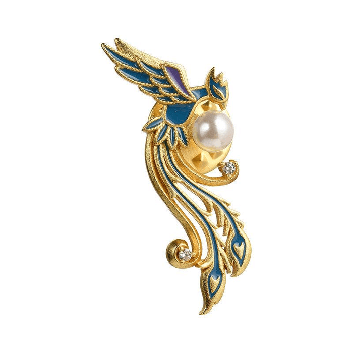 【中国直邮】 中国国家博物馆 国家博物馆 国家博物馆 国家博物馆孝端皇后九龙九凤冠凤羽鎏彩胸针新中式首饰女礼物*1件