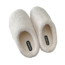 Women's Faux Mink Fur Birkenstock Style Shoes New Indoor Outdoor Warm Closed Back Shoes Korean Style Solid Color Furry Slippers Milk White Size 39-40