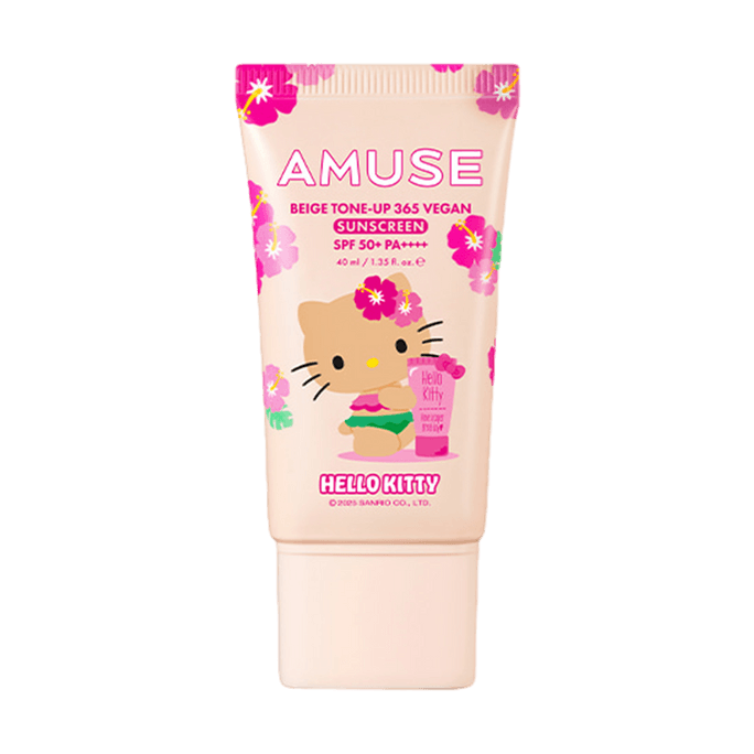 Beige Tone-up 365 Vegan Sunscreen, SPF 50+ / PA++++, 1.35 fl.oz.【Tanning Hello Kitty Collaboration Limited Edition】