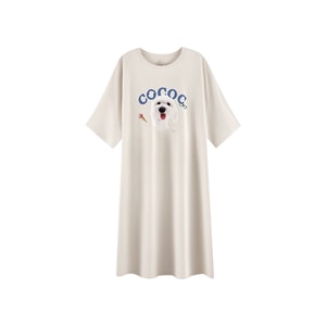 [中国からの直送] HSPM 新作 超ソフト モダール かわいい 犬 ナイトドレス ホームウェア ベージュ アプリコット グレー M