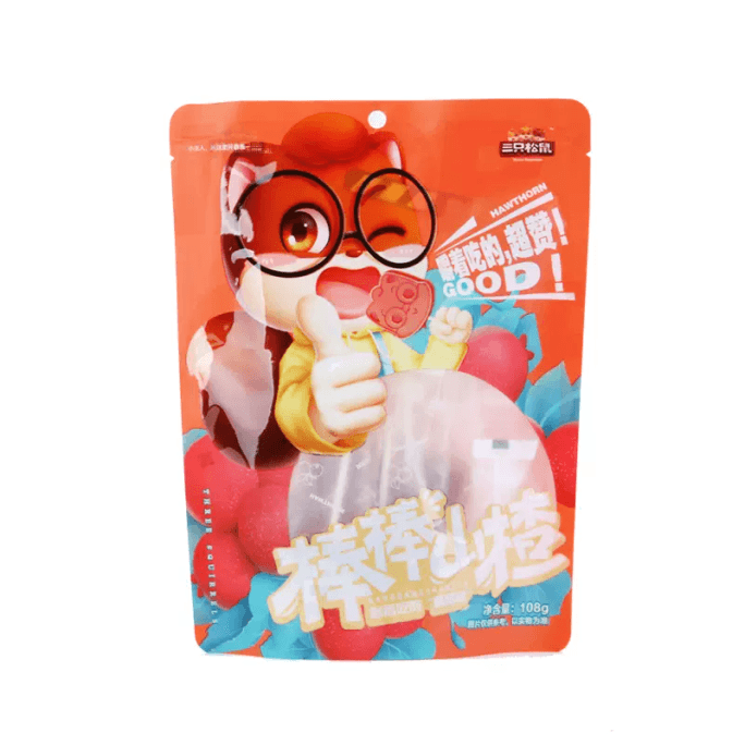 Three Squirrel Hawthorn Lollipop 108g Bag Children's Baby Snack Snack Sweet And Sour Lollipop Cake Appetizer