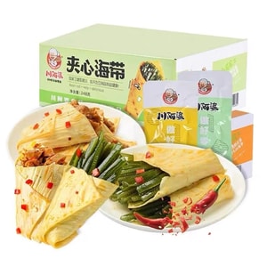川阿婆 夾心海帶脆菇豆皮卷 360g(內12包) 混合口味小零食 辦公室開袋即食解饞小吃 【低卡低脂的美味小零食】