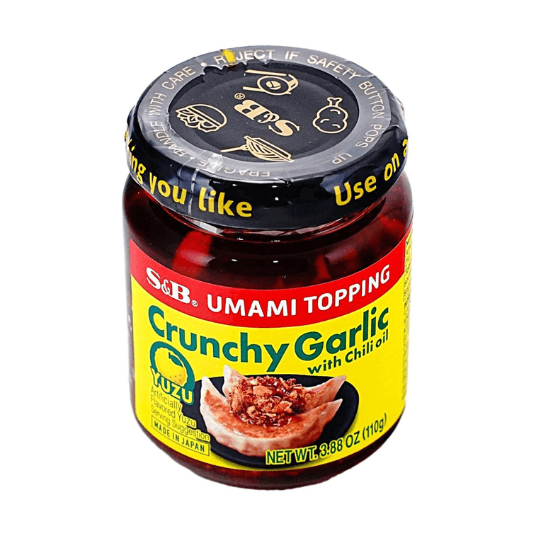 Umami Topping Crunchy Garlic With Chili Oil, Yuzu Flavor, 3.88 oz 【For Chicken, Sushi, Pasta, Salad, Noodles, Tofu】 4