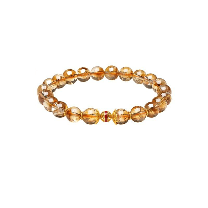 Zhou Liufu S925 Citrine Bracelet National Trend Crystal Semi-precious Stone *1piece