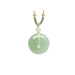 Putuo Mountain Hotan Jade Jade Safety Buckle Pendant Women's Quality Jade Necklace 21 * 9mm