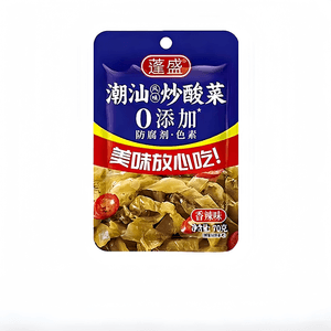 蓬盛 潮汕風味炒酸菜麻辣味 0添加劑無防腐劑無色素 70克/包 配粥炒飯,做酸菜魚,炒肉佐餐