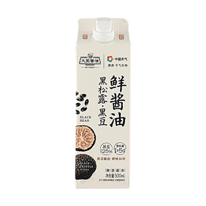 Black Truffle Black Bean Soy Sauce 16.91 fl oz【Brewed with Black Beans】【25% Less Salt】【With Black Truffle】