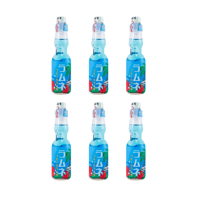 【Value Pack】Ramune Soda - Blue Hawaii Flavor, 6.8fl oz*6