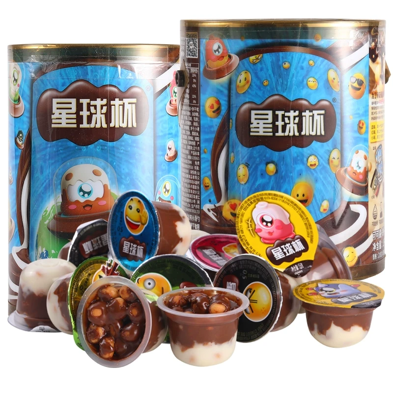 【中国直邮】TTL甜甜乐星球杯桶装小时候巧克力杯饼干儿童解馋小零食休闲食品小吃 300g*1桶 共20杯