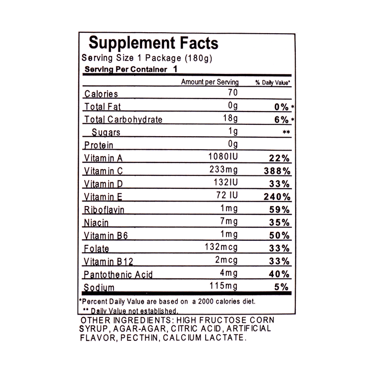 日本J-HOLDINGS 复合维生素果冻 西柚味 180g【含11种维生素 营养补给】【0脂低卡】 4