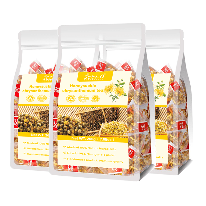  Seelo 美國現貨200克金銀​​花茶菊花枸杞決明子熬夜養生護清肝清熱去降火茶