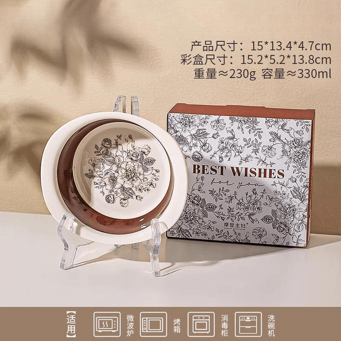 Modern Housewife Yogurt Bowl Stylish Tableware Fruit Salad & Oatmeal Dessert Bowl Elegant Daily Use 5.9 Inches 3