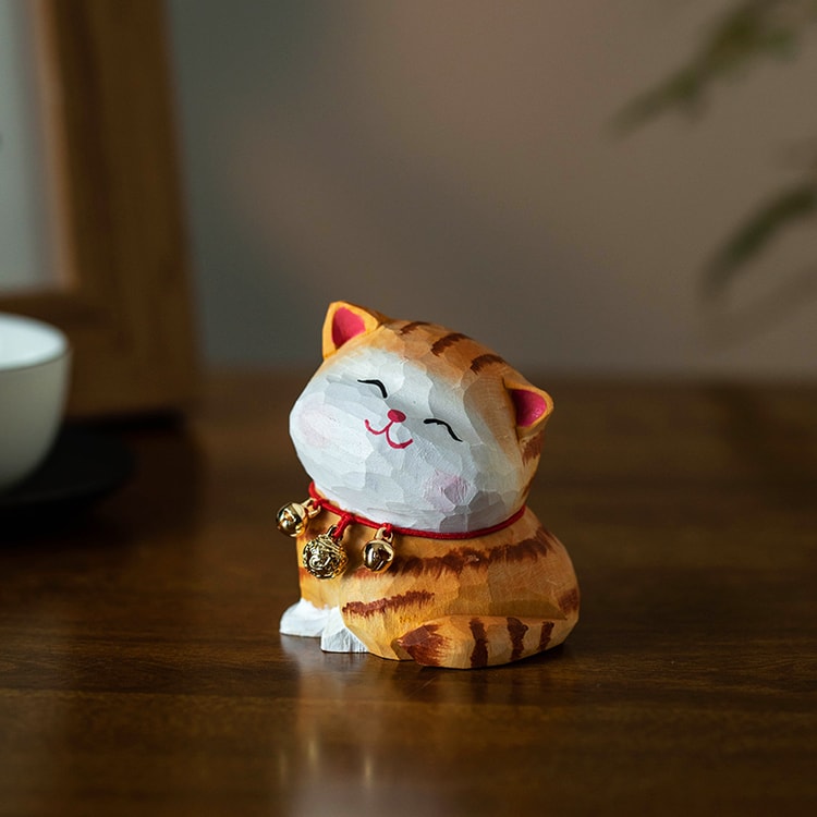中国からの直送] Zhenshizai 厳選手彫り かわいいラッキー子猫