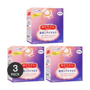 MegRhythm Gentle Steam Warming Eye Mask, Unscented, 12 Sheets*3Boxes