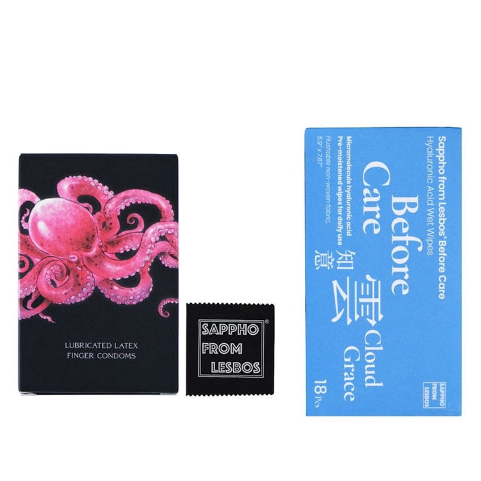 S+point Dotted Finger Condom 12 Count + Feminine wipe 18 count