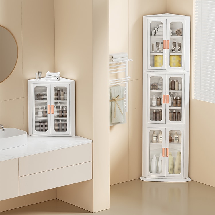 Bedroom Corner Cabinet Triangular Storage Cabinet Curved Shelf