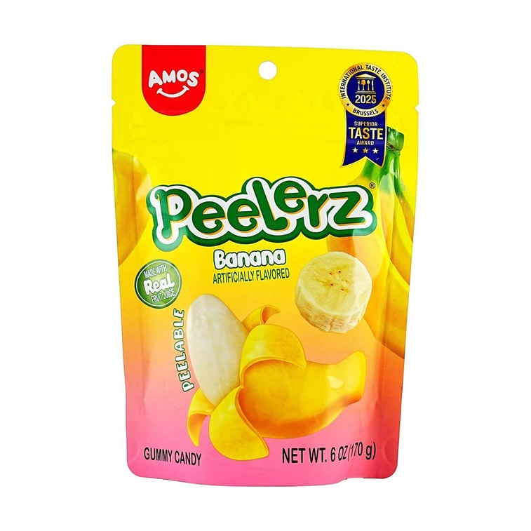 Peelerz Peeling Gummy Candy ,Green Apple+White Peach+Banana+Lemon Flavor, 6 oz*4【4 Combo Pakcs】 10