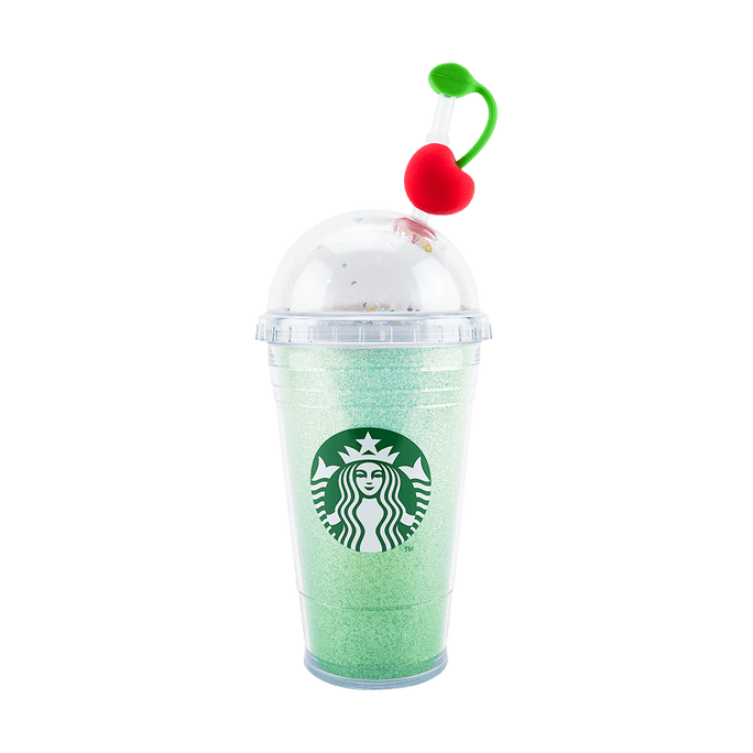 Lime Glitter Coldcup Plastic Tumbler 473ml