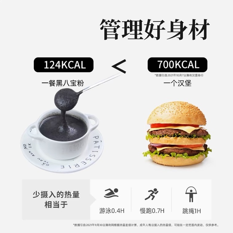 【中国直邮】 谷初源 熟黑芝麻核桃桑葚粉糊现磨五黑米黑豆无蔗糖  600g/罐 3