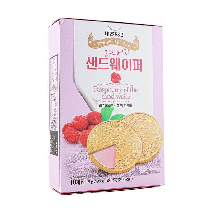 韓國DAEJO F&B 覆盆子夾心華夫餅乾 薄脆煎餅 80g