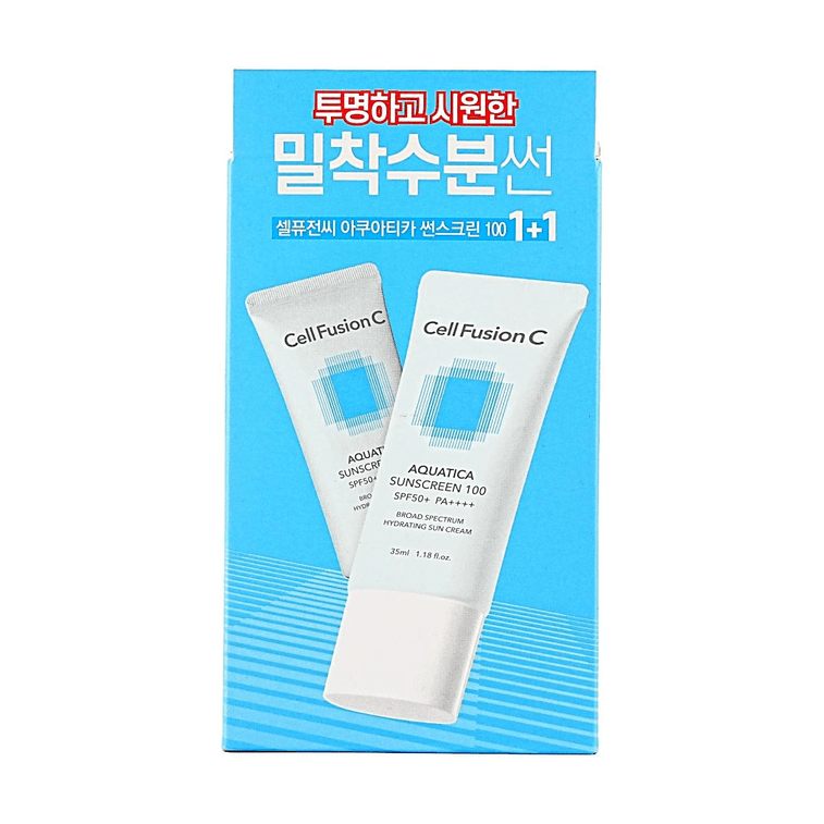 아쿠아티카 선스크린 100, SPF50+ PA++++, 수분 공급 선크림, 35ml*2【1+1】 5