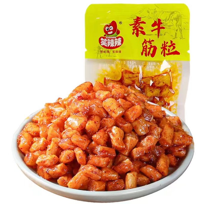 [중국 직배송] 샤오라라 채식 소고기 힘줄 과립, MSG 닭 힘줄 매운맛 스트립, 추억의 대학 시절과 어린 시절을 떠올리게 하는 매콤한 인기 간식, 12g*5팩