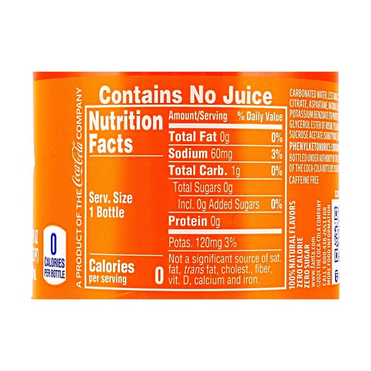 Fanta Orange Zero Sugar, 20 oz bottles 3