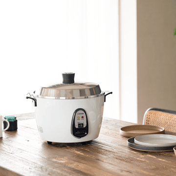 Multi-Functional Electric Rice Cooker in Stainless Steel Pearl White, Water-separated Heating for Steaming, Cooking and 
