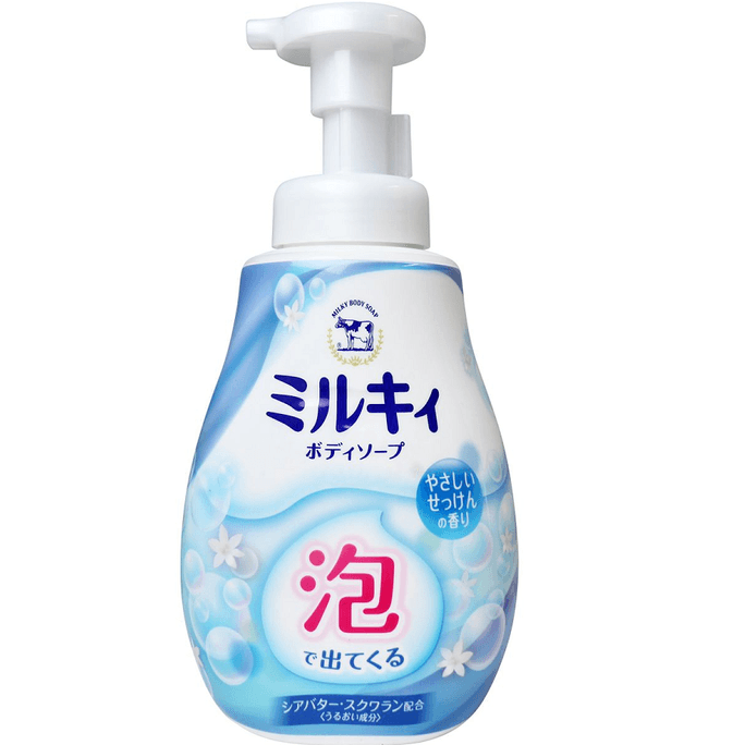 日本 COW 牛乳石鹼共進社 帶泡沫的乳白色沐浴露 溫和的肥皂香味 600ml