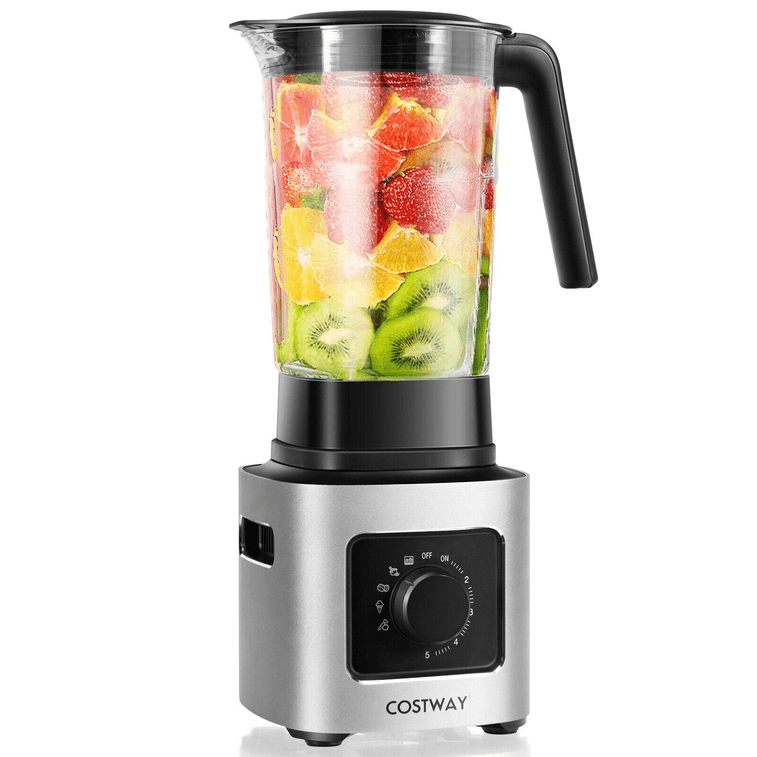1500W 5-Speed Countertop Smoothie Blender with 5 Presets and 68oz Tritan Jar-Silver 3